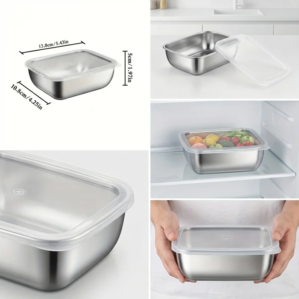 6PCS Stainless Steel Food Stor - Kitchen Gadgets Organizer 评论和价格