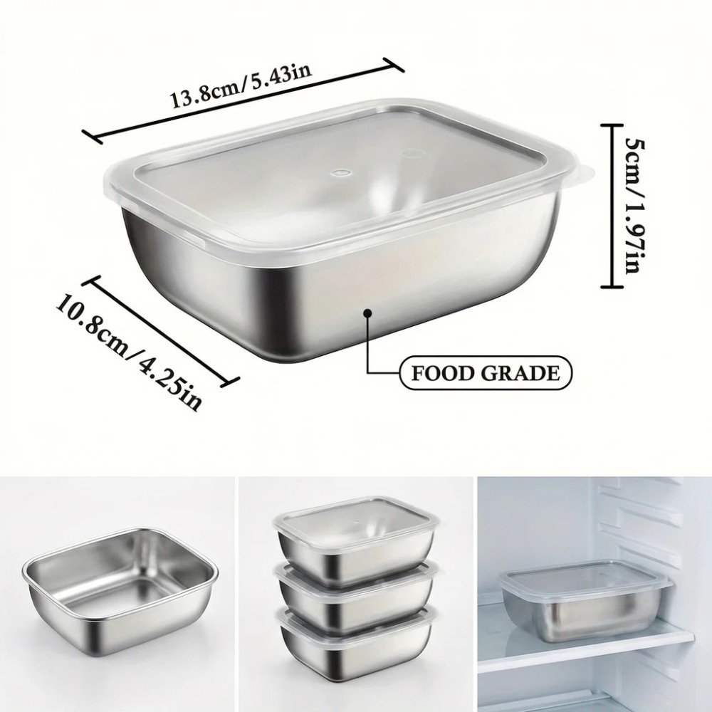 6PCS Stainless Steel Food Stor - Kitchen Gadgets Organizer 评论和价格